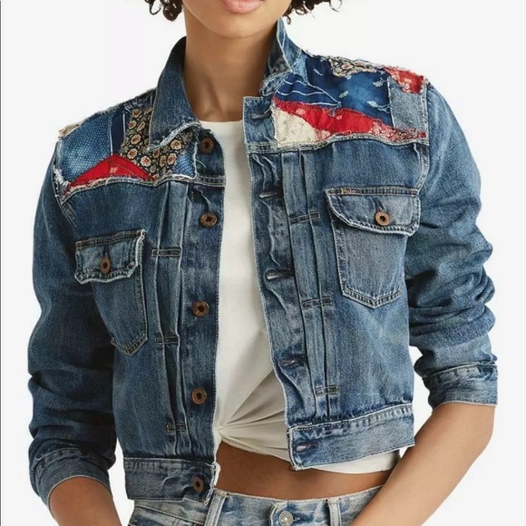 polo ralph lauren embroidered denim jacket